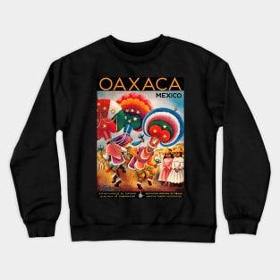 Restored Vintage Oaxaca Mexico Travel Print Crewneck Sweatshirt